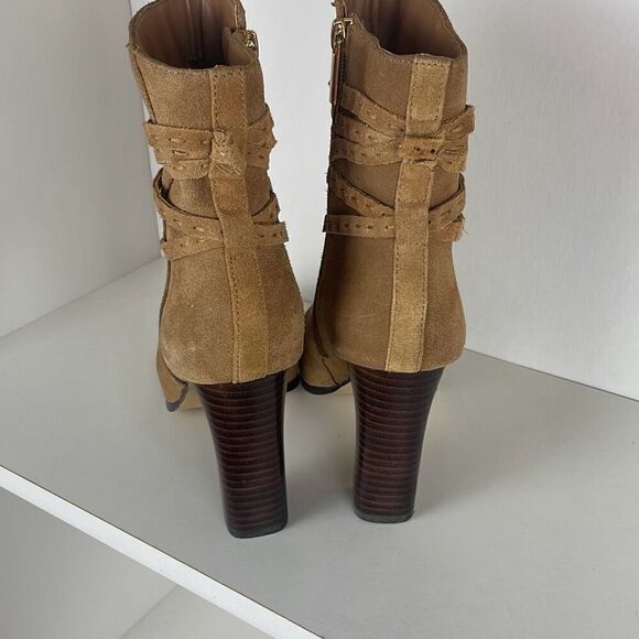 Saks Fifth Avenue Tan Suede Ankle Boots - Picture 4 of 9
